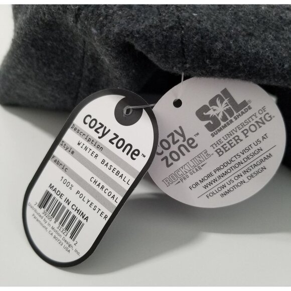 NWT COZY ZONE WINTER BASEBALL HAT Color Charcoal Size OS - Picture 6 of 6